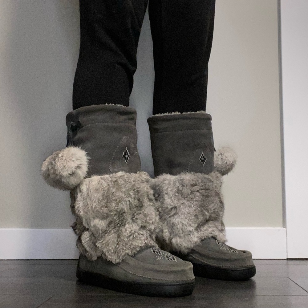 Sz 7 Waterproof Grey Snowy Owl Manitobah Mukluks